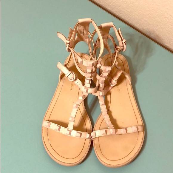 Rebecca Minkoff Taupe Flat Sandals - Picture 1 of 3